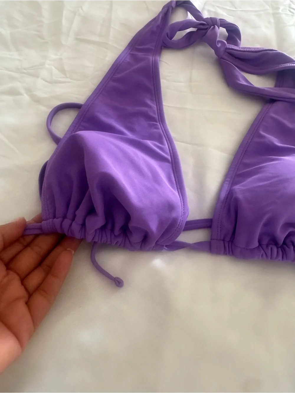 wild fable Lilac Triangle Bandeau Halter bikini top